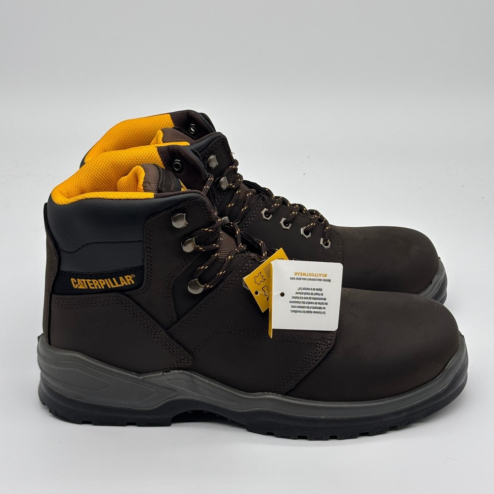 Caterpillar Striver Shoes Men Size 13 Brown Yellow Work P51088